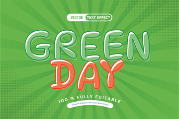 Naklejka premium Green Day Editable Text Effect