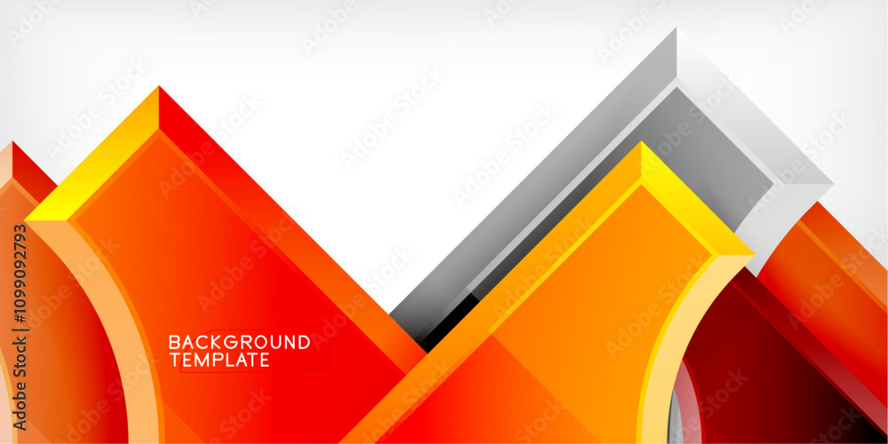 Poster Geometric design abstract background - circles and triangles
