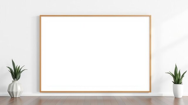 A blank wall art mockup with space for customizable graphics or text, creative, minimalist, contemporary