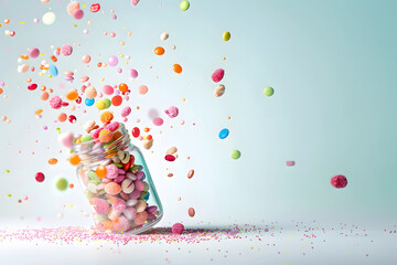 smarties in a jar isolated