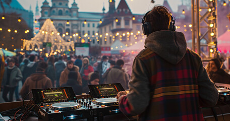 DJ Outdoor Christmas Market Music Festival Night Event