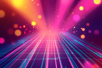 Retro 80s Background with Neon Colors and Abstract Shapes