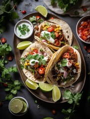 Mexican fast food quesadilla with vegetables generated AI