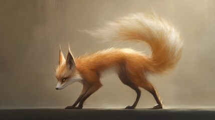 Obraz premium Majestic Red Fox: A Digital Painting of Wildlife Elegance
