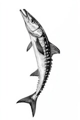 Fototapeta premium Black and White Fish Drawing