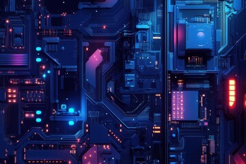 Fototapeta premium blue circuit board
