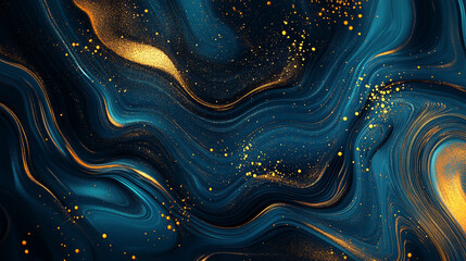 Poster Background Design, Gold and Blue, Gradient Background