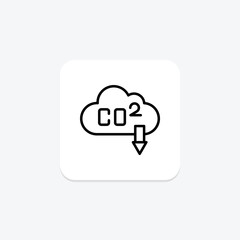 Decarbonization line icon , vector, pixel perfect, illustrator file