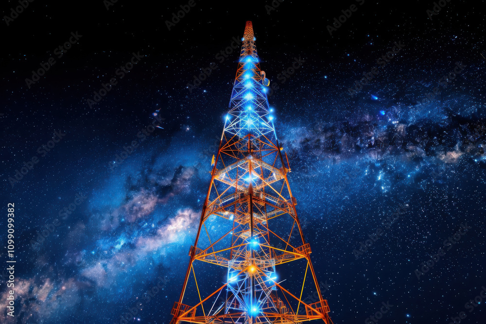 Poster optimizing data streams in telecommunications enhancing network towers for seamless connectivity in 