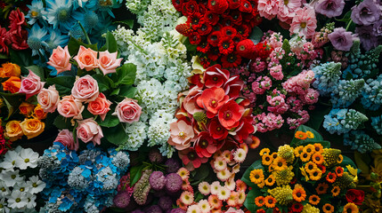 Fototapeta premium colorful flowers in a market