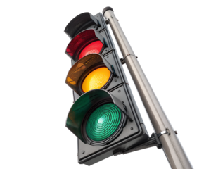 3d render Traffic light on white   background illustrating rules transparent background.png