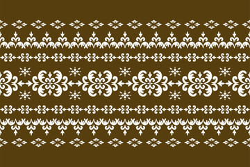Fototapeta premium Geometric ethnic oriental ikat pattern traditional Design for background,carpet,wallpaper,clothing,wrapping,Batik,fabric,Vector illustration.embroidery style.