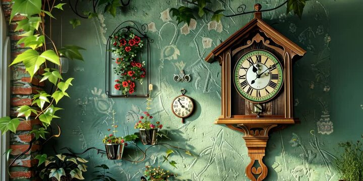 Cuckoo clock on the wall, 4K Video