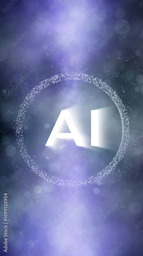 Wall mural glitter 3d ring with ai caption loop vertical background.