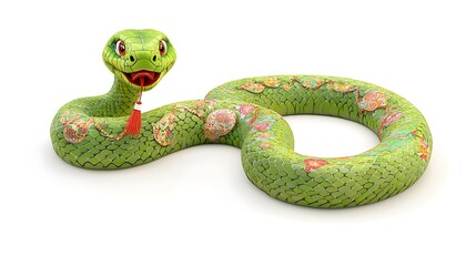 Fototapeta premium Cute Cartoon Snake Chinese Zodiac Symbol Year of the Snake