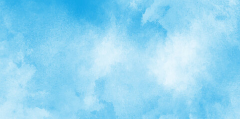 Obraz premium abstract blue watercolor background with colors .Watercolor paper textured aquarelle canvas for modern creative design,Background with clouds on blue sky.
