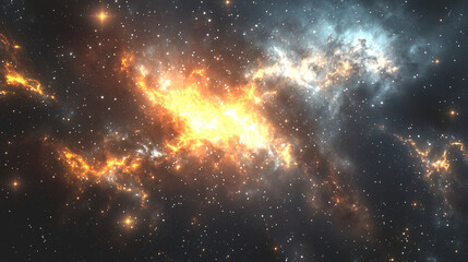 Fototapeta premium 3D cosmic star cluster wallpaper with vivid space and nebula colors 