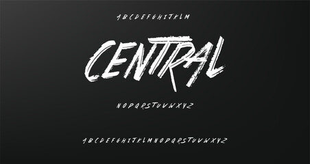 Obraz premium Handwritten Brush font for lettering quotes. Hand drawn brush style modern calligraphy.