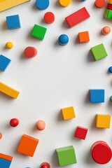 Colorful Wooden Toys on White Table