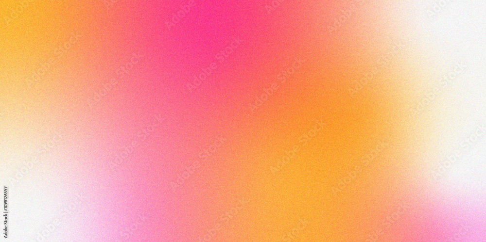 Aufkleber Digital grainy gradient with colorful soft noise effect. Vintage Grunge Texture Pattern in pink and orange Tones for Artful Wallpaper. Gradient blur, noise, grain, texture abstract background design.	
