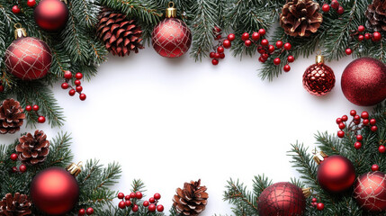 Festive Christmas Decorations on Transparent Background