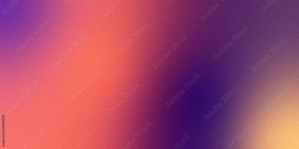 Poster Abstract blue orange grainy gradient noise texture effect. Beautiful colored abstract texture background. Textured with rough grain, and bright spots. Empty space grunge banner poster backdrop bg.	