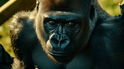 Obraz premium Powerful Close-Up of a Gorilla in Natural Habitat