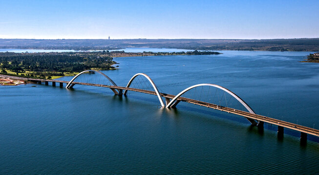 Aerea do Lago Paranoa em Brasilia. Distrito Federal.