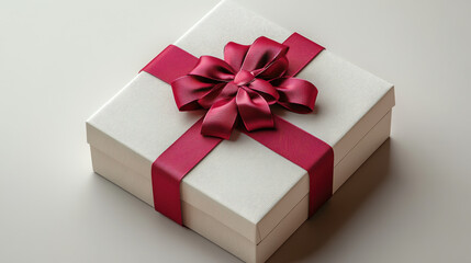Obraz premium Open gift box or present box with red ribbon bow isolated on white background with shadow 3D rendering