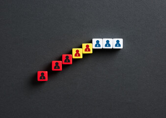 Building a successful team: cubes showing growth and collaboration