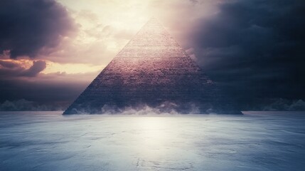 Mystical Pyramid Under Dramatic Sky