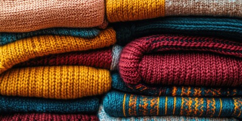 Colorful Sweater Pile