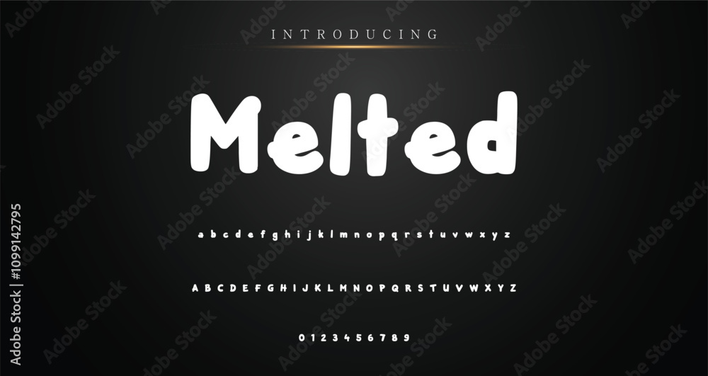 Fototapete modern playful alphabet letter and number set. funky font or typography. vector bold font for poster