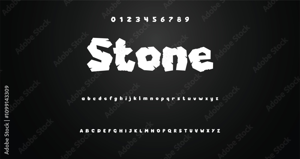 Fototapete modern playful alphabet letter and number set. funky font or typography. vector bold font for poster