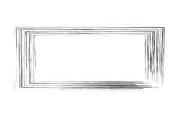 Obraz premium black border in rectangle shape on white background frame design element distress texture logo blank shapes