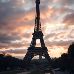 eiffel tower at sunset