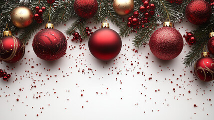 Fototapeta premium Festive Christmas Decoration on Transparent Background