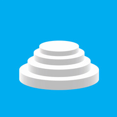 Realistic stage podium. Round stage podium design.