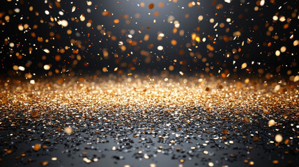 Plusieurs projections de confettis dor&acirc;&circ;&scaron;&Acirc;&copy;s sur fond transparent,