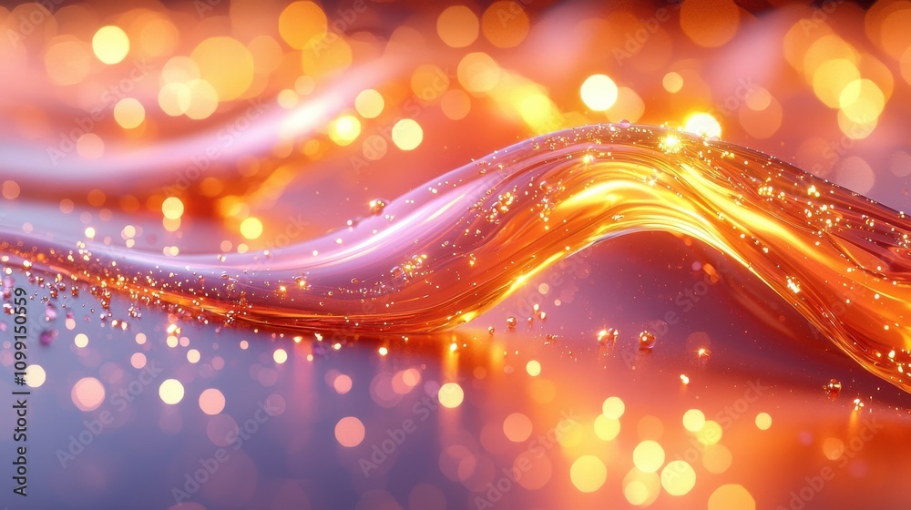 Poster dynamic flow of light and color abstract art digital creation vibrant environment close-up view visu