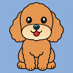 Obraz premium Cute Baby Cartoon Chorkie Dog Sitting Vector Illustration Design 