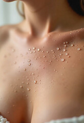 Fototapeta premium Effective dry skin remedies showcased with glistening droplets on beautiful skin