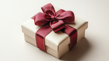 Obraz premium Elegant Gift Box with Red Ribbon and Bow