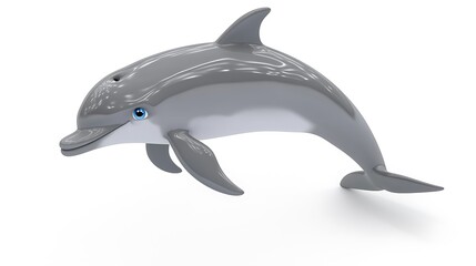 Fototapeta premium Playful Grey Dolphin Jumping D Render Ocean Animal