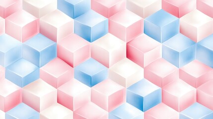 Obraz premium Vibrant Cube Pattern in Soft Pastel Colors