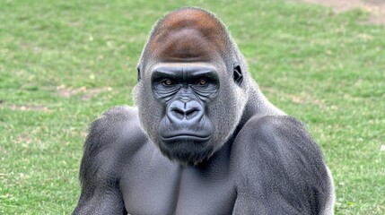 Powerful Gorilla Portrait in Natural Habitat