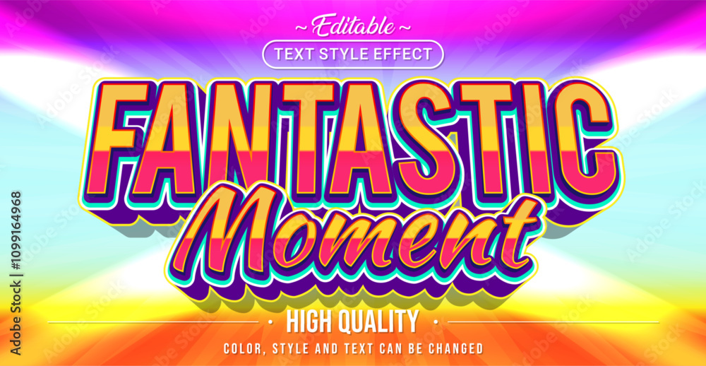 Poster editable text style effect - fantastic moment text style theme.