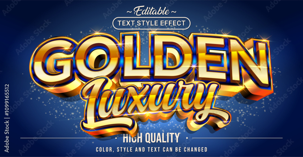 Poster Editable text style effect - Golden Luxury text style theme.
