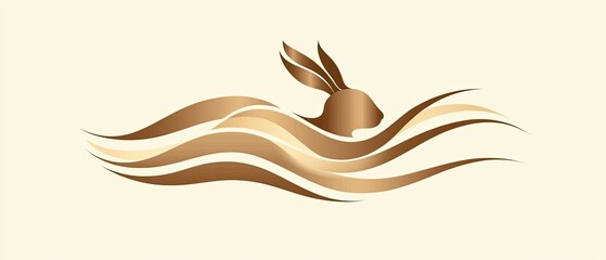 Obraz premium Elegant rabbit logo design graphic art modern aesthetic minimalist style digital art brand identity