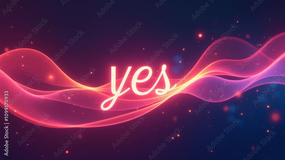 Poster a colorful wave with the word 